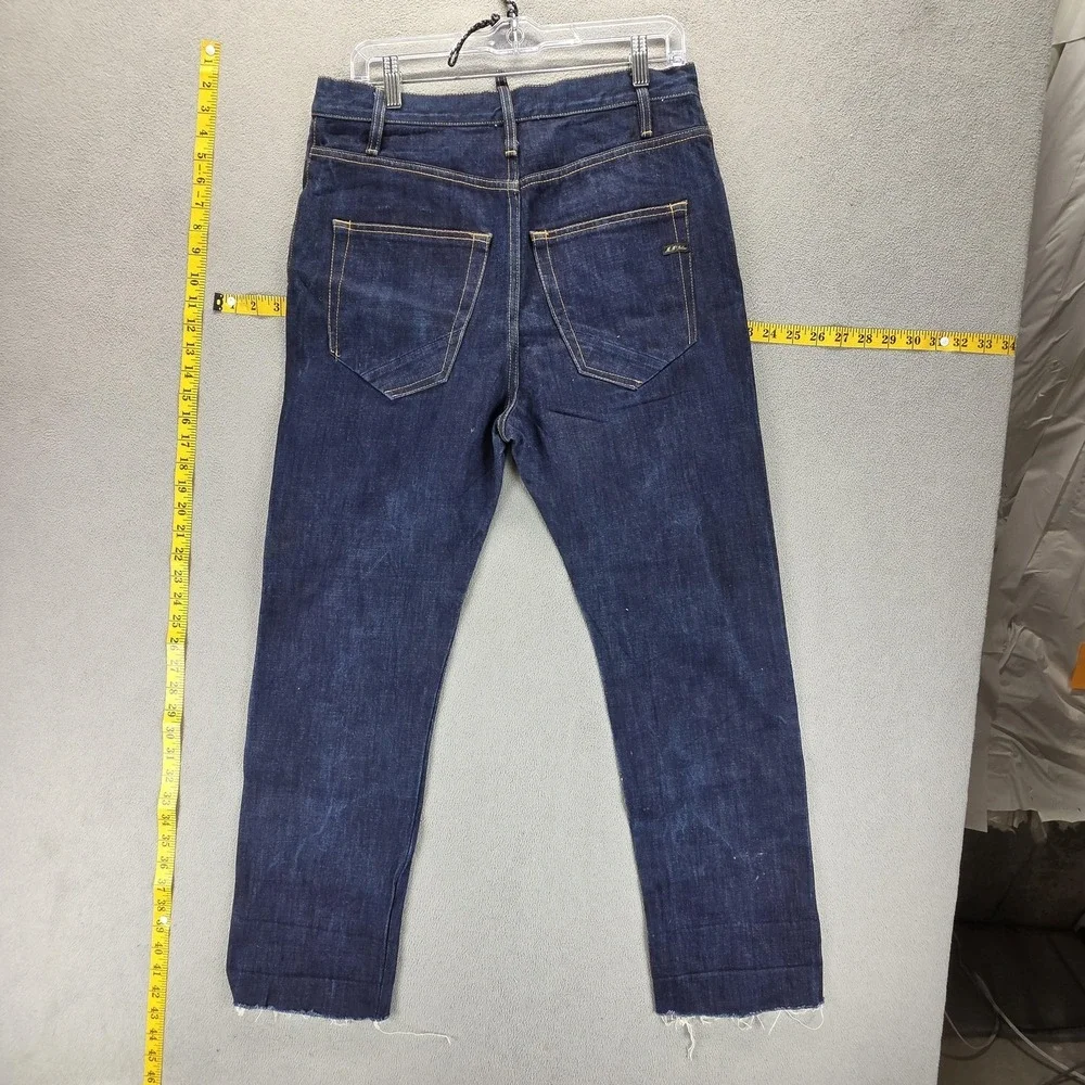 Maurizio Massimino Jeans Mens Blue Selvedge Made In Italy Raw Hem Fits 31x28